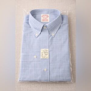 Brooks Brothers Makers USA 15.5-34 Blue Plaid Button Down Shirt
